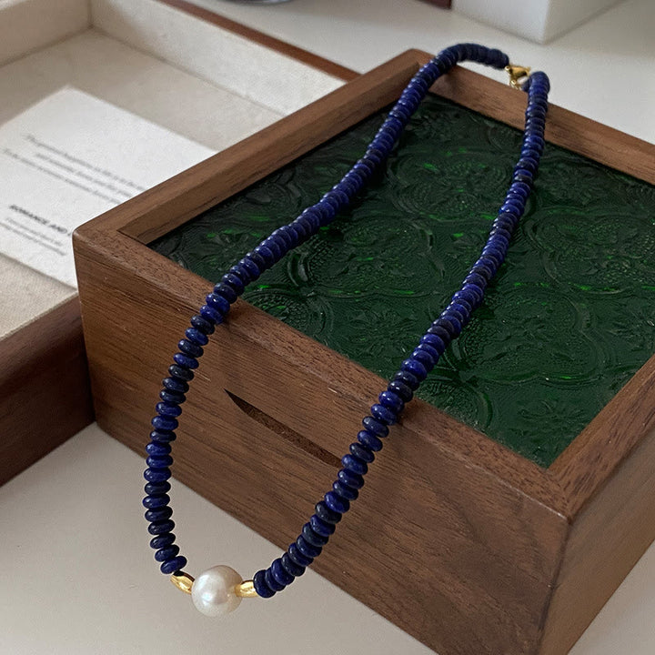 Olivenorma Klein Blue Natural Lapis Lazuli Beaded Necklace - Style C - image 3