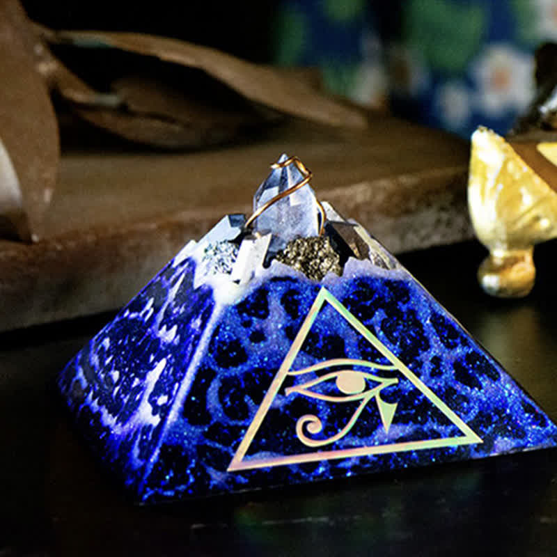 Olivenorma Eye of Horus Crystal Energy Spire Orgone Pyramid - image 3