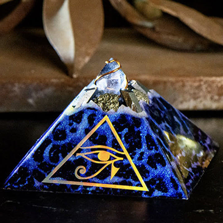 Olivenorma Eye of Horus Crystal Energy Spire Orgone Pyramid - image 1