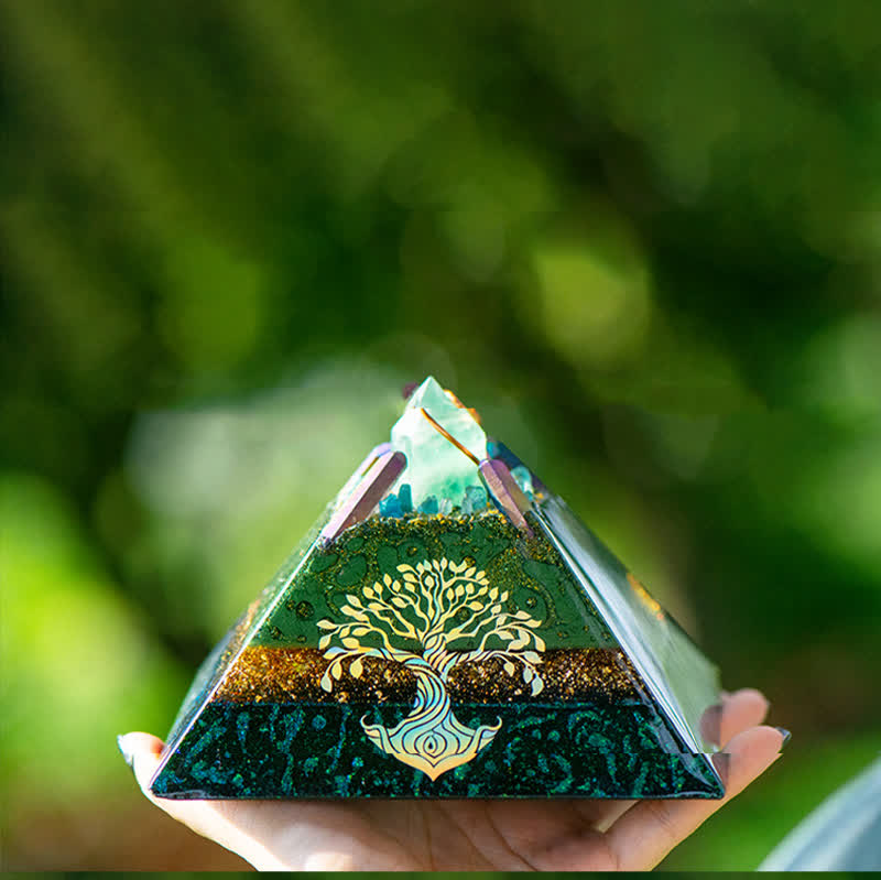Olivenorma 14cm Tree of Life Crystal Energy Spire Orgone Pyramid - image 2