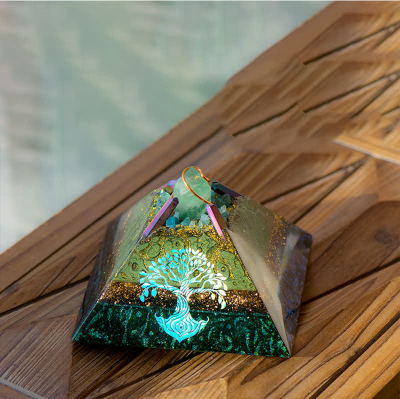 Olivenorma 14cm Tree of Life Crystal Energy Spire Orgone Pyramid - image 1
