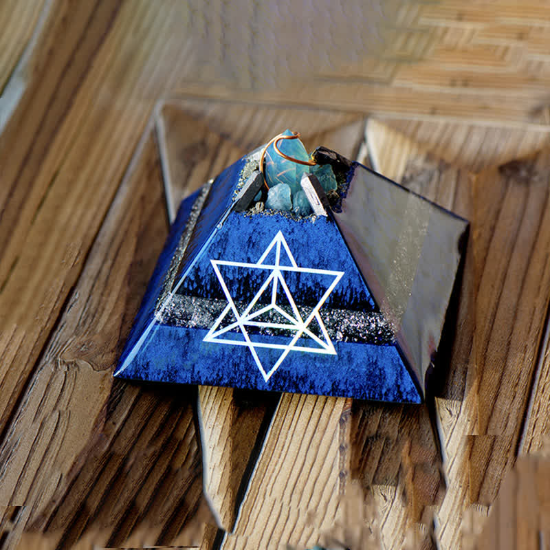 Olivenorma 14cm Metatron's Cube Crystal Energy Spire Orgone Pyramid - image 1