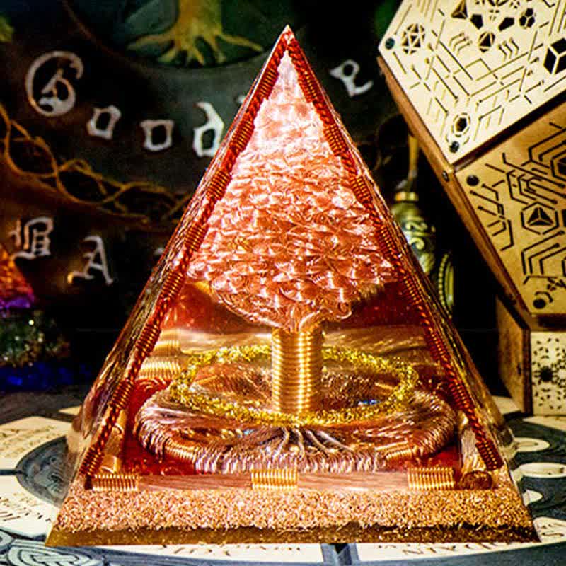 Olivenorma Rose Gold Copper Coil Energy Tree Orgone Pyramid - image 2