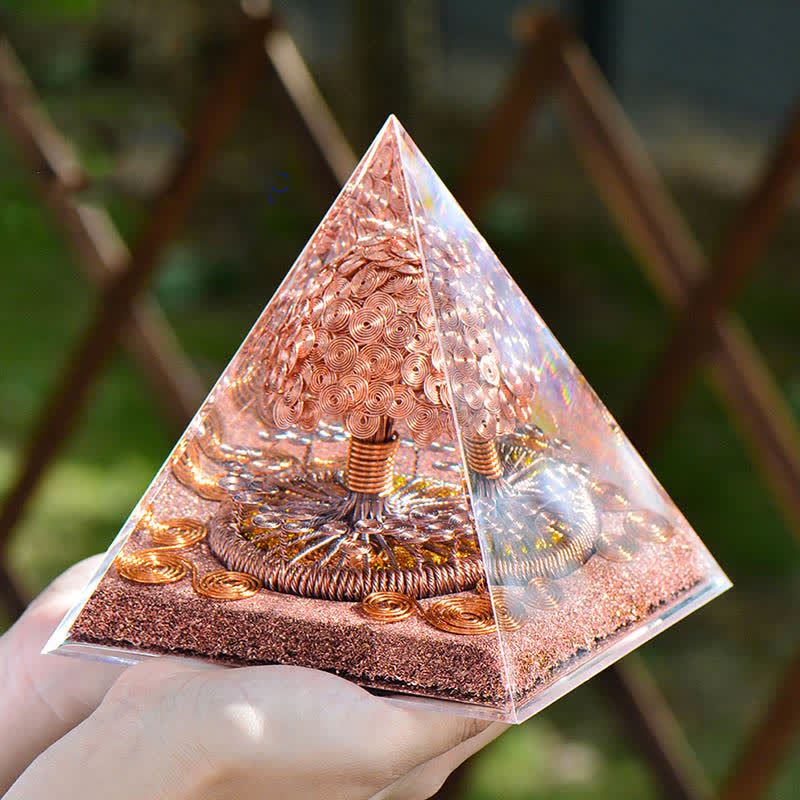 Olivenorma Rose Gold Copper Coil Energy Tree Orgone Pyramid - image 10