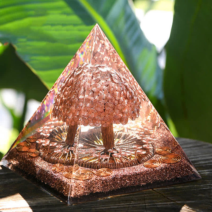 Olivenorma Rose Gold Copper Coil Energy Tree Orgone Pyramid - Style 2 - 15cm*15cm - image 5