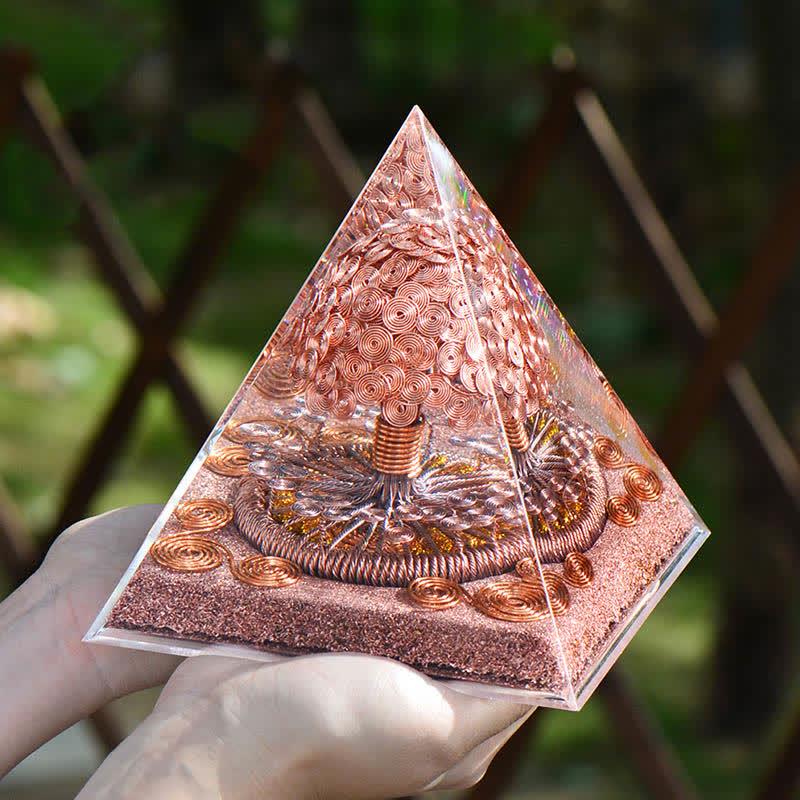 Olivenorma Rose Gold Copper Coil Energy Tree Orgone Pyramid - image 9