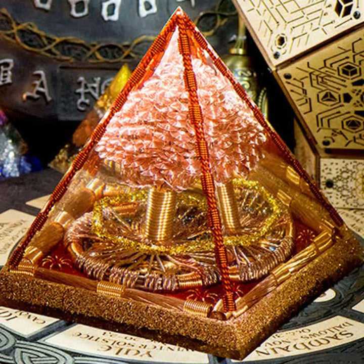 Olivenorma Rose Gold Copper Coil Energy Tree Orgone Pyramid - image 4