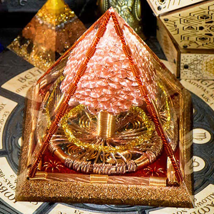 Olivenorma Rose Gold Copper Coil Energy Tree Orgone Pyramid - image 3