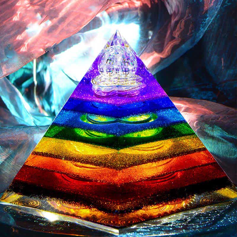 Olivenorma 7 Chakra Energy Tower Orgone Pyramid - 15cm*15cm - image 0