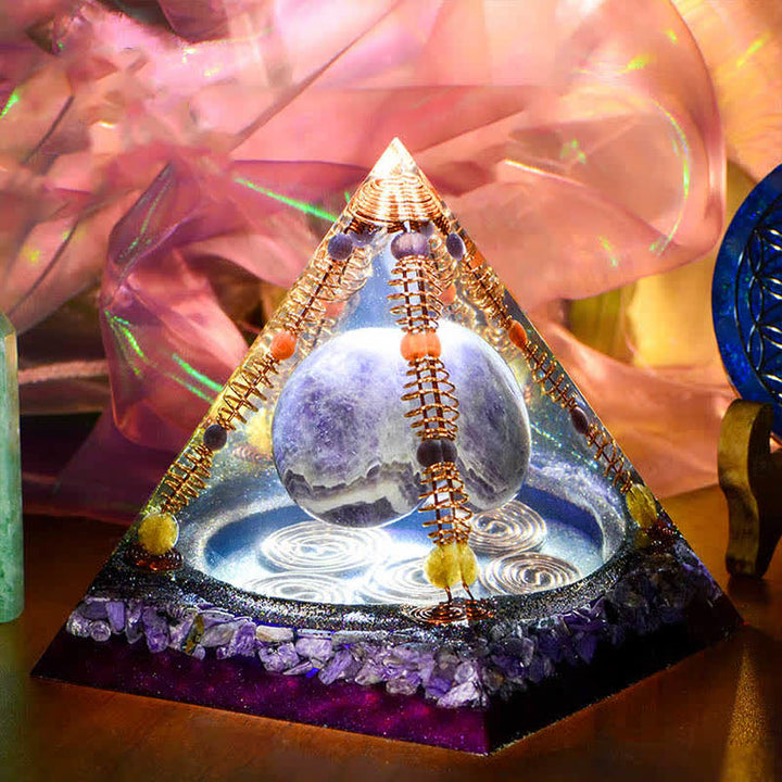 Olivenorma 15cm Amethyst Energy Ball Orgone Pyramid - image 1