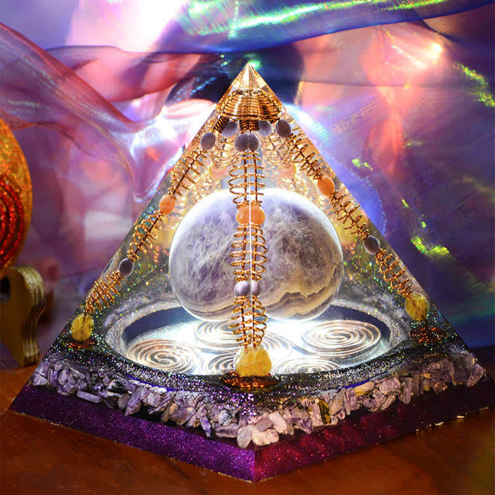 Olivenorma 15cm Amethyst Energy Ball Orgone Pyramid - 15cm*15cm - image 0