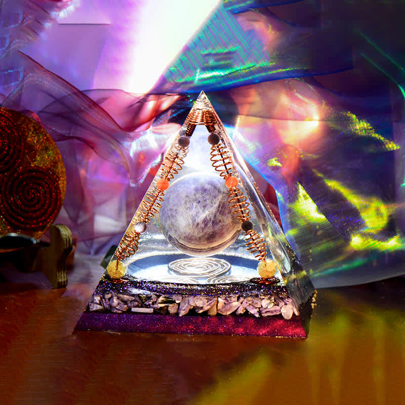 Olivenorma 15cm Amethyst Energy Ball Orgone Pyramid - image 3