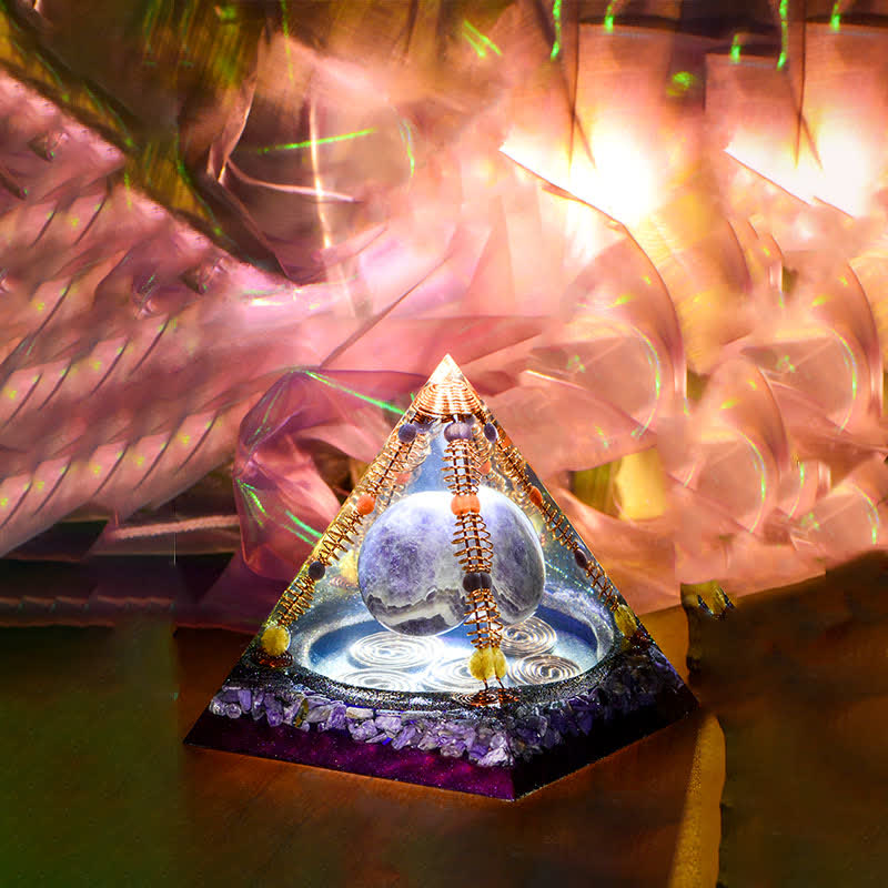 Olivenorma 15cm Amethyst Energy Ball Orgone Pyramid - image 2