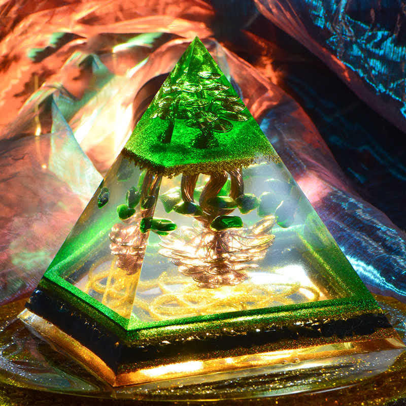 Olivenorma Cosmic Double Helix Inverted Tree Orgone Pyramid - 15cm*15cm - image 0