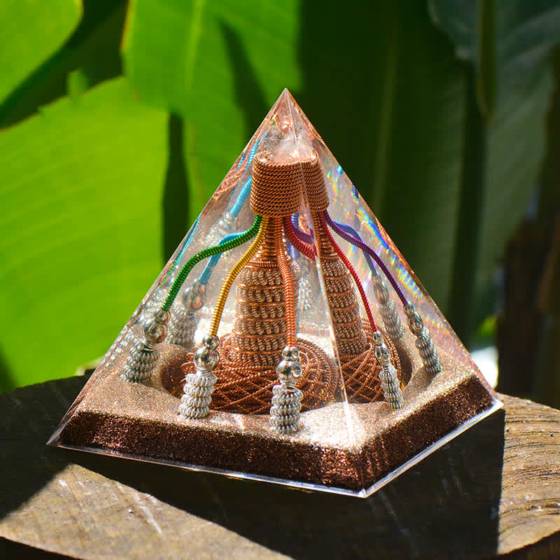 Olivenorma 7 Color Copper Wire Energy Generator Orgone Pyramid - 15cm*15cm - image 0