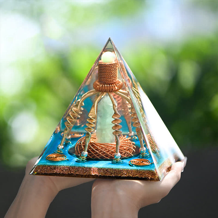 Olivenorma Copper Wire Green Aventurine Energy Orgone Pyramid - image 1