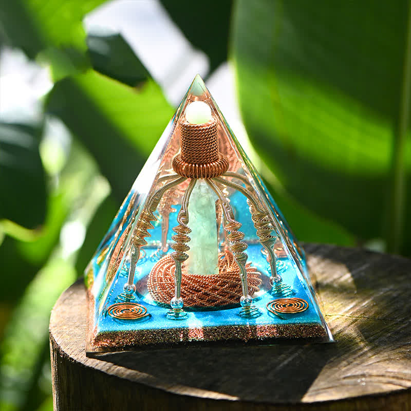 Olivenorma Copper Wire Green Aventurine Energy Orgone Pyramid - image 2
