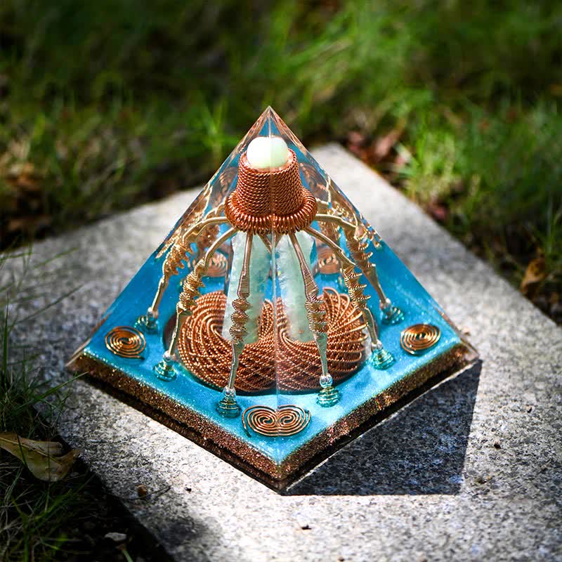 Olivenorma Copper Wire Green Aventurine Energy Orgone Pyramid - image 12