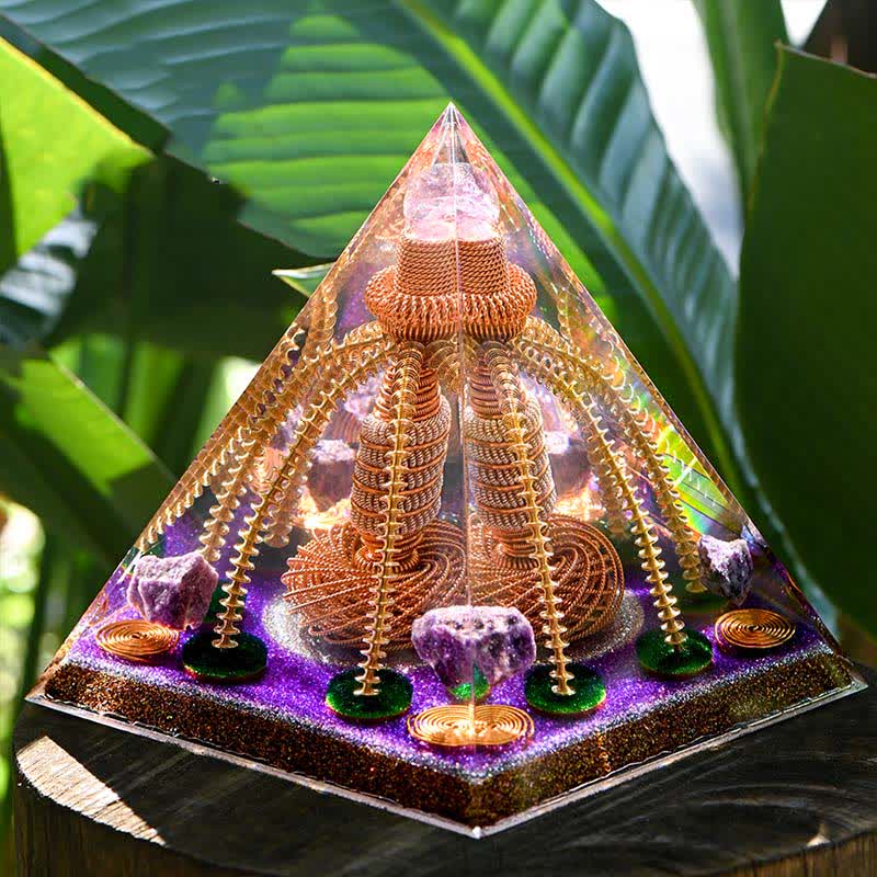 Olivenorma Amethyst Copper Wire Energy Generator Orgone Pyramid - image 5