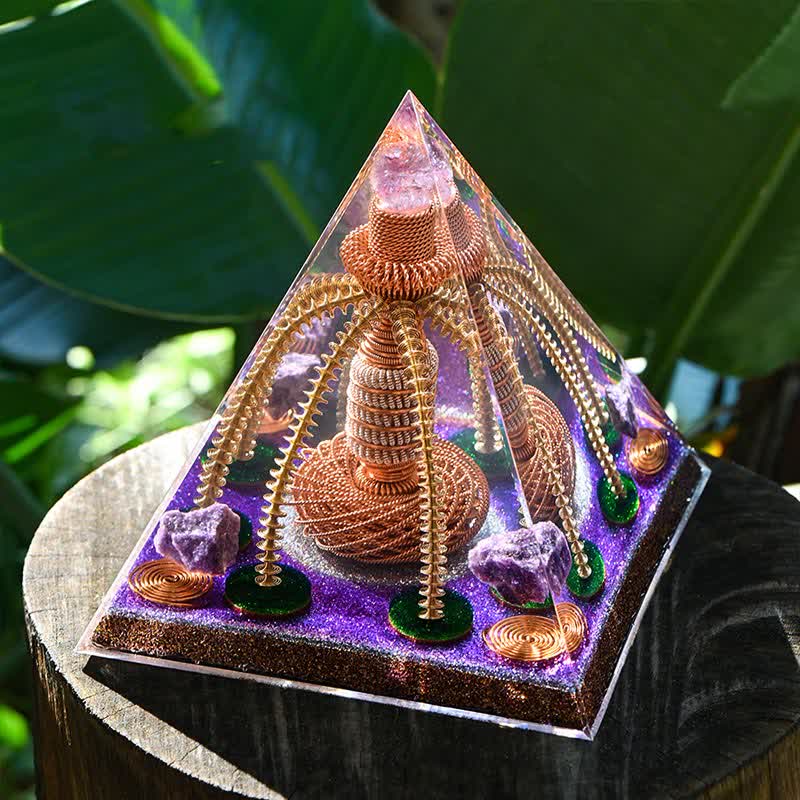 Olivenorma Amethyst Copper Wire Energy Generator Orgone Pyramid - image 11