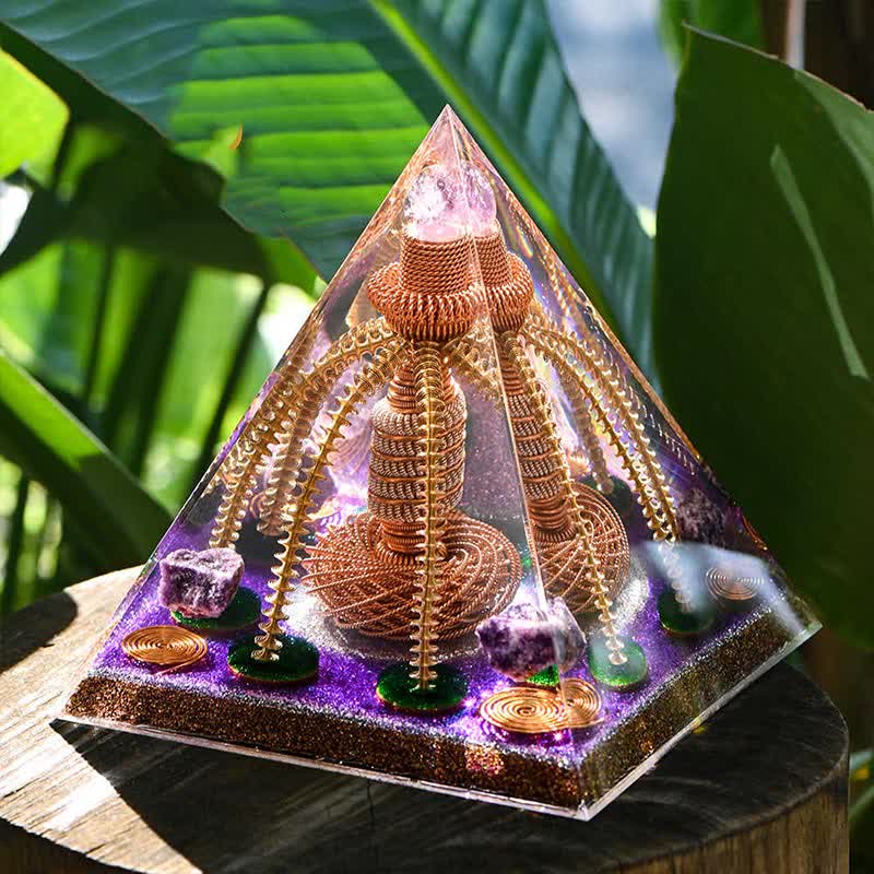 Olivenorma Amethyst Copper Wire Energy Generator Orgone Pyramid - image 9