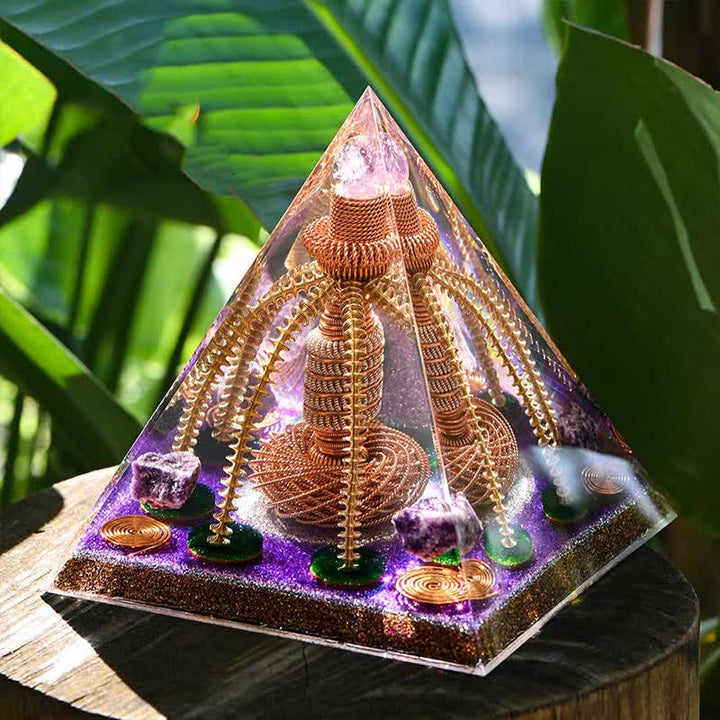 Olivenorma Amethyst Copper Wire Energy Generator Orgone Pyramid - image 9