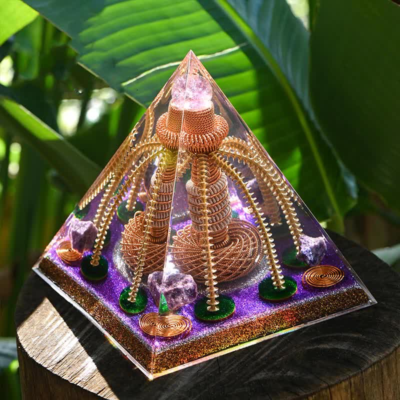 Olivenorma Amethyst Copper Wire Energy Generator Orgone Pyramid - image 7