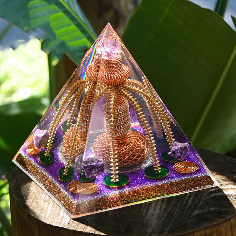 Olivenorma Amethyst Copper Wire Energy Generator Orgone Pyramid - image 6