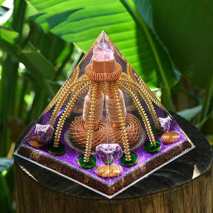 Olivenorma Amethyst Copper Wire Energy Generator Orgone Pyramid - image 8