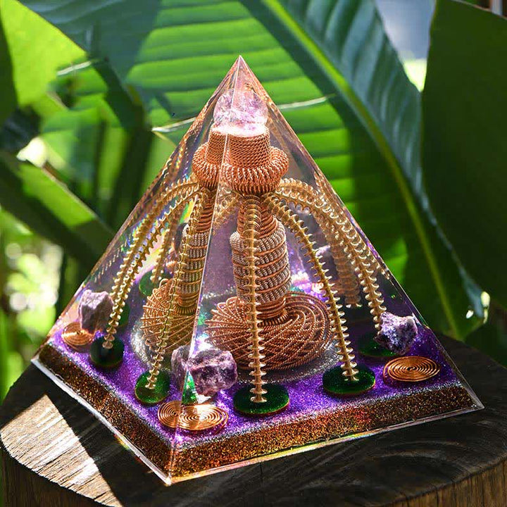 Olivenorma Amethyst Copper Wire Energy Generator Orgone Pyramid - image 2