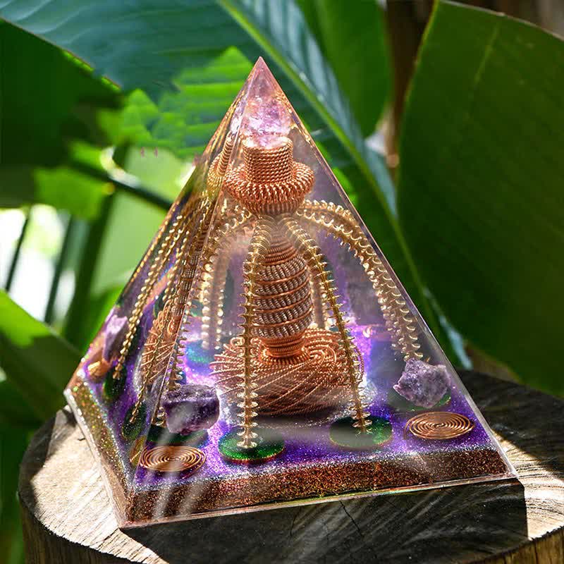Olivenorma Amethyst Copper Wire Energy Generator Orgone Pyramid - image 12