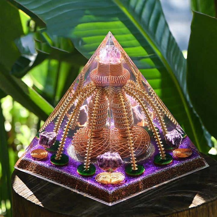 Olivenorma Amethyst Copper Wire Energy Generator Orgone Pyramid - image 10