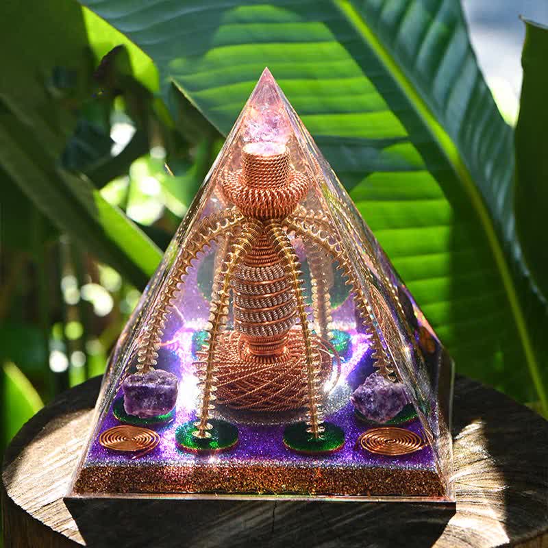 Olivenorma Amethyst Copper Wire Energy Generator Orgone Pyramid - image 1