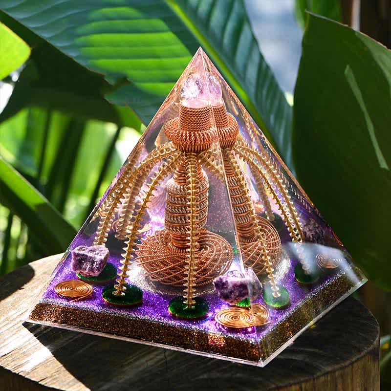 Olivenorma Amethyst Copper Wire Energy Generator Orgone Pyramid - image 3