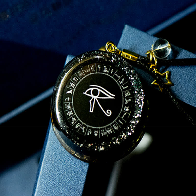 Olivenorma Eye Of Horus Obsidian Energy Orgone Necklace - image 3