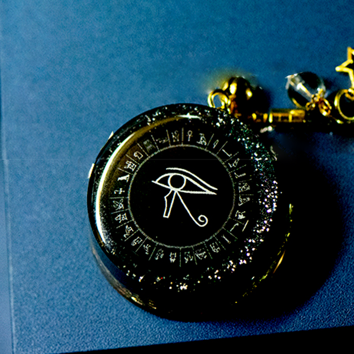 Olivenorma Eye Of Horus Obsidian Energy Orgone Necklace - image 1