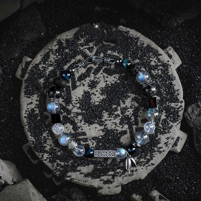 Olivenorma Moonstone Blue Tiger Eye Beads Bracelet - image 3