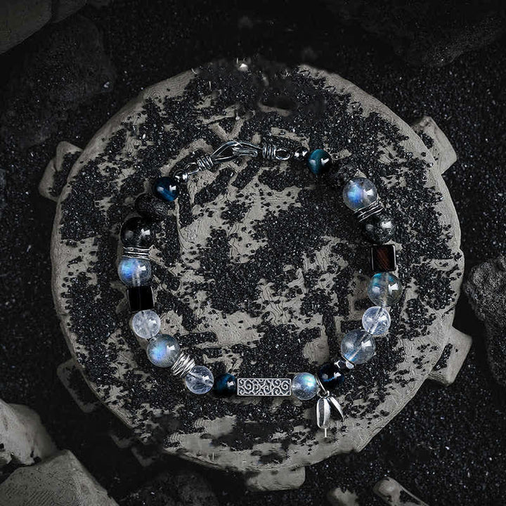 Olivenorma Moonstone Blue Tiger Eye Beads Bracelet - image 3