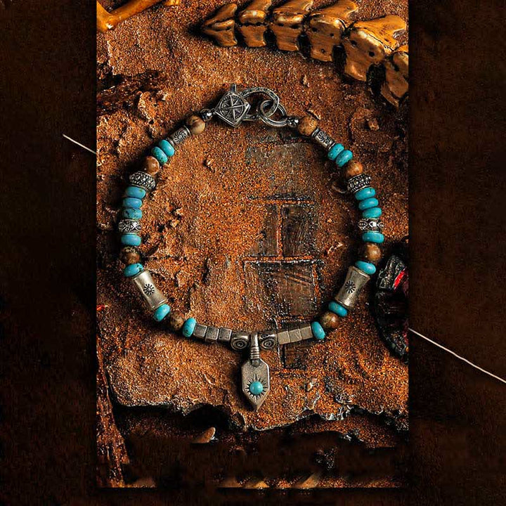 Olivenorma "Tribal Secrets" Turquoise Picture Jasper Beaded Bracelet - image 5