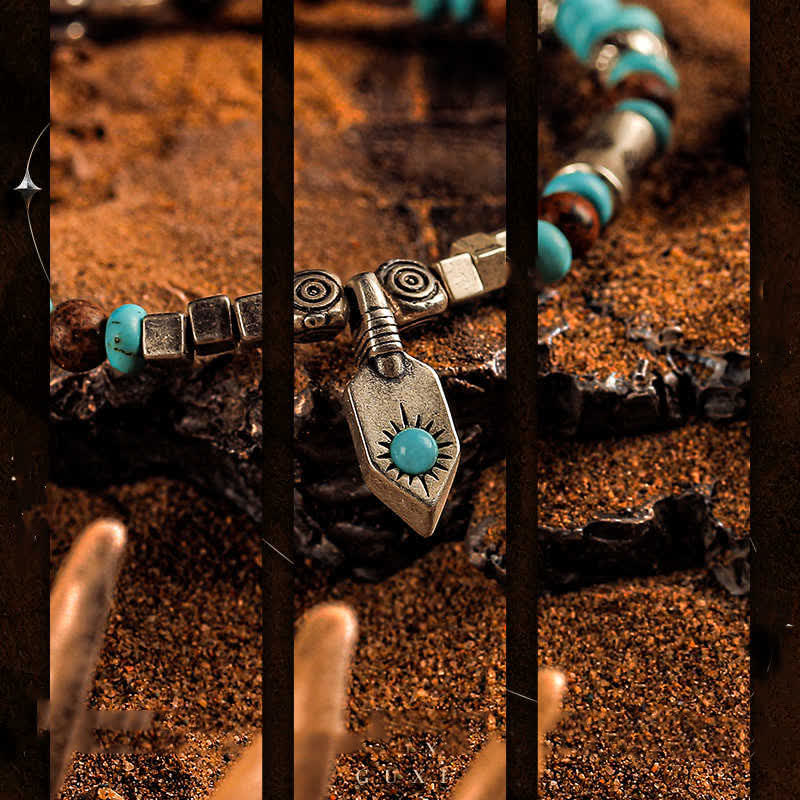 Olivenorma "Tribal Secrets" Turquoise Picture Jasper Beaded Bracelet - image 6