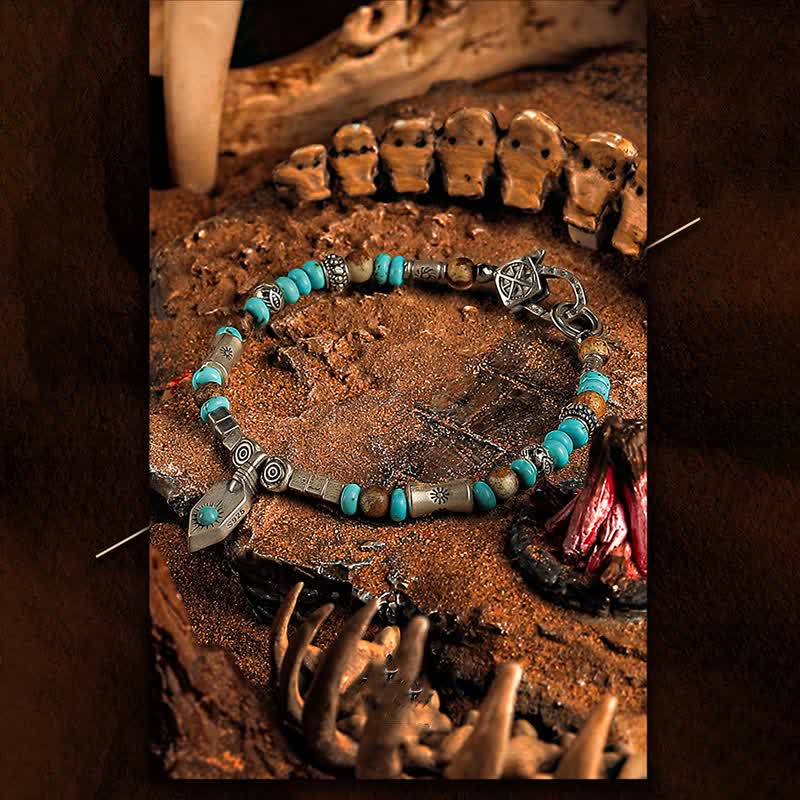 Olivenorma "Tribal Secrets" Turquoise Picture Jasper Beaded Bracelet - image 4
