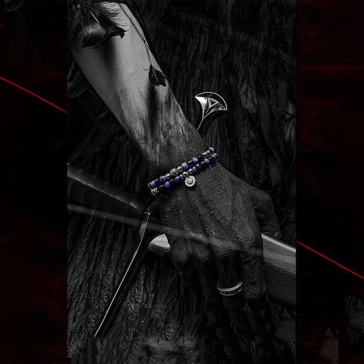 Olivenorma "Dark Ray" Hematite Obsidian Sodalite Beads Bracelet - image 3