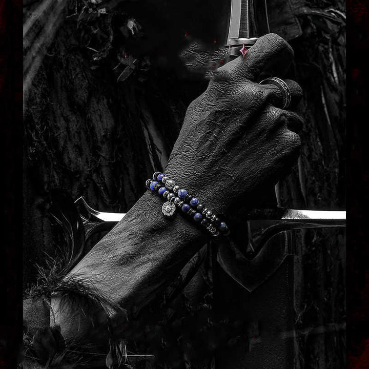 Olivenorma "Dark Ray" Hematite Obsidian Sodalite Beads Bracelet - image 2