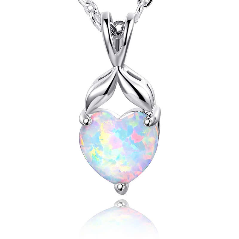FREE Today: "Eternity Unlimited" Opal Heart Engagement Wedding Ring - Necklace - 45+5cm - image 15
