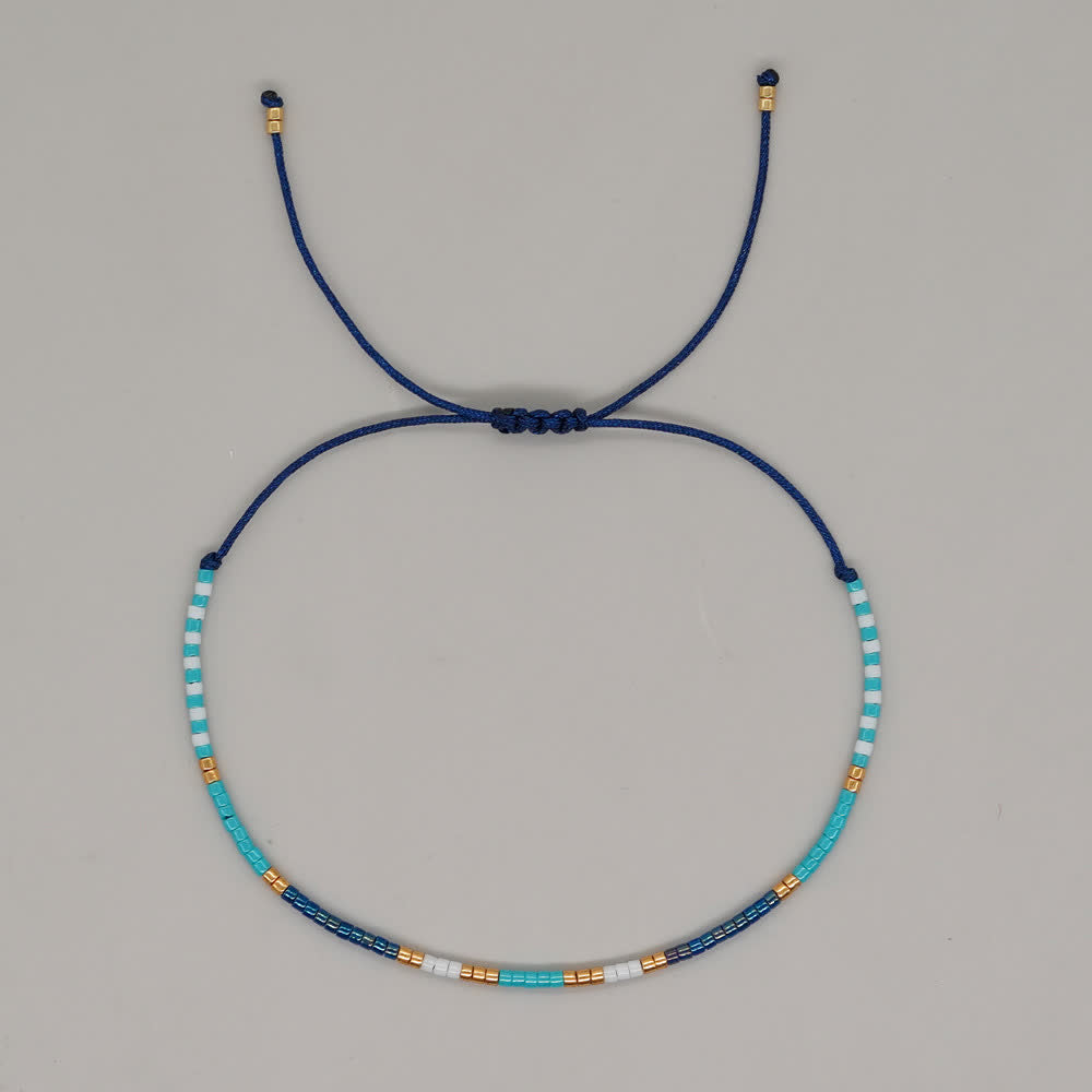 Olivenorma Colorful Rice Beads Drawstring Bracelet - 5 - image 5