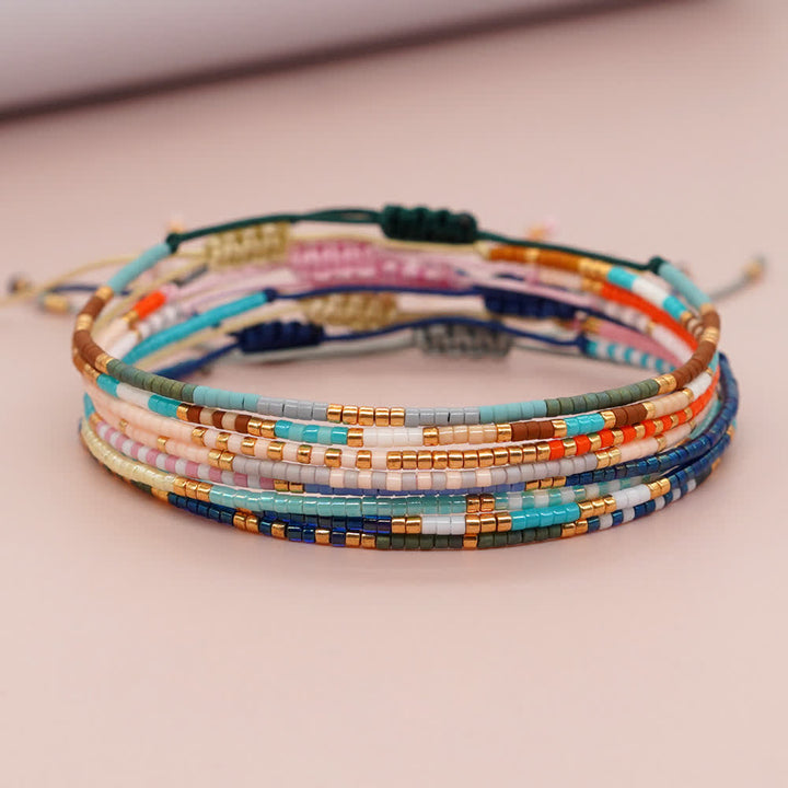 Olivenorma Colorful Rice Beads Drawstring Bracelet - image 0