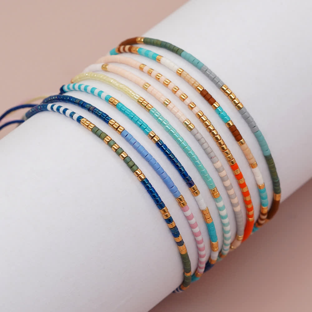 Olivenorma Colorful Rice Beads Drawstring Bracelet - image 9