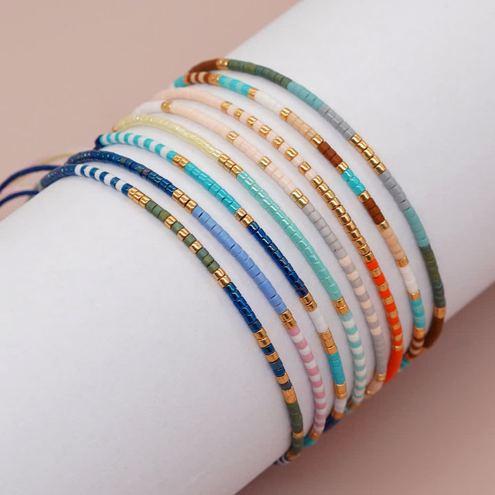 Olivenorma Colorful Rice Beads Drawstring Bracelet - image 9