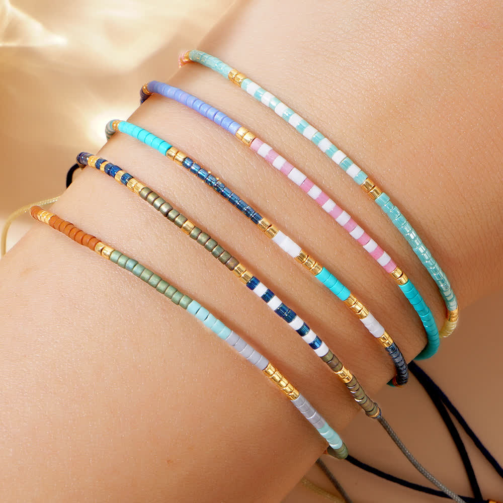 Olivenorma Colorful Rice Beads Drawstring Bracelet - image 10