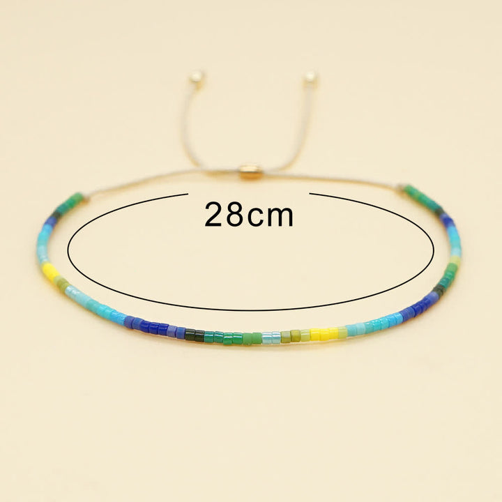 Olivenorma Colorful Rice Beads Beige Drawstring Bracelet - image 14